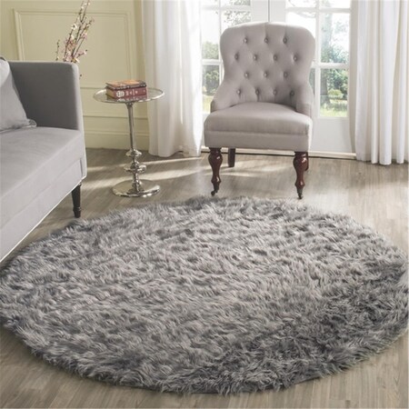 Safavieh Faux Sheep SkIn Round Area Rug, Grey - 6 x 6 ft. FSS235D-6R